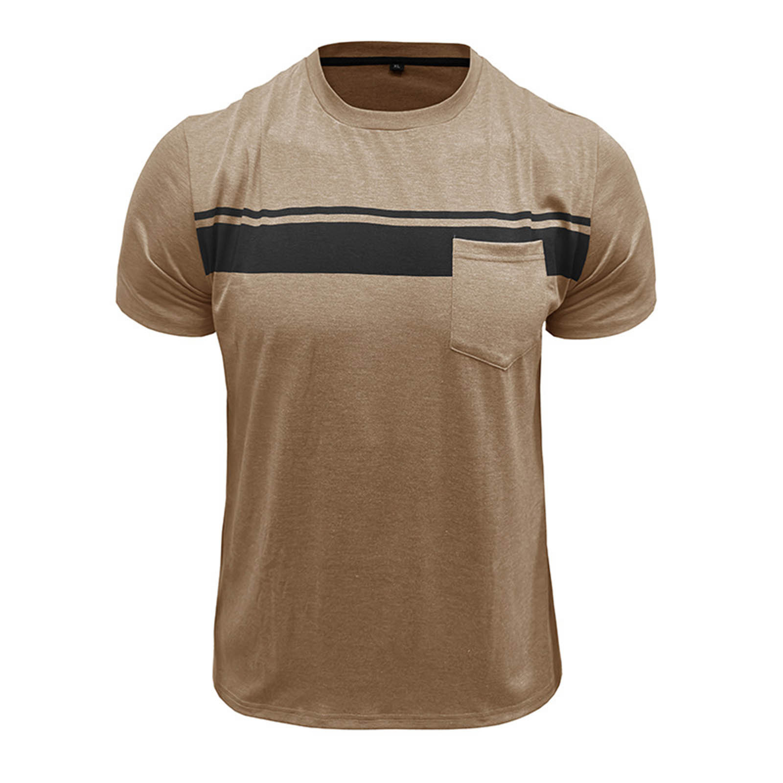 thumbnail image 4 of Camiseta de manga corta con cuello redondo y estampado a rayas para hombre, gráficos en 3D, poliéster y spandex, ropa informal para el día a día, tallas S-XXXL, 4 of 7